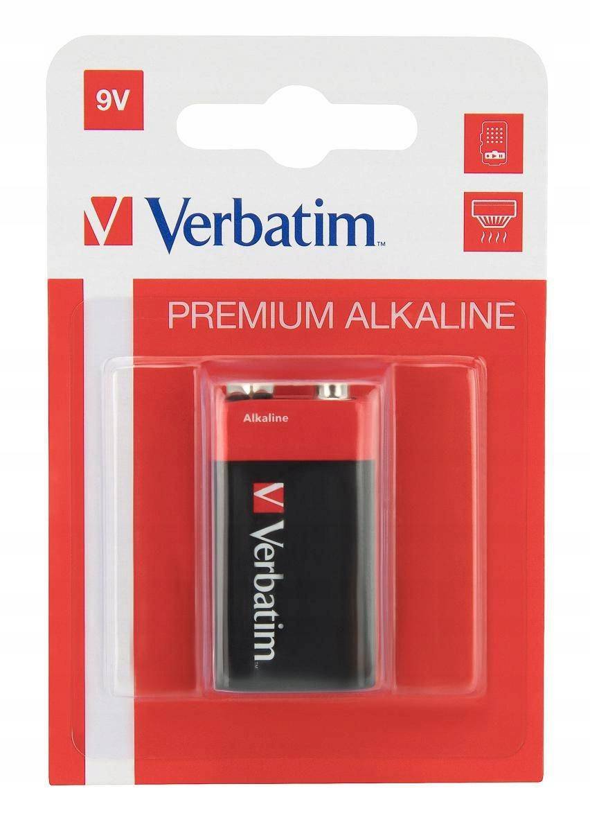 Verbatim Alkaline Battery 9V 1 Pack, 49924