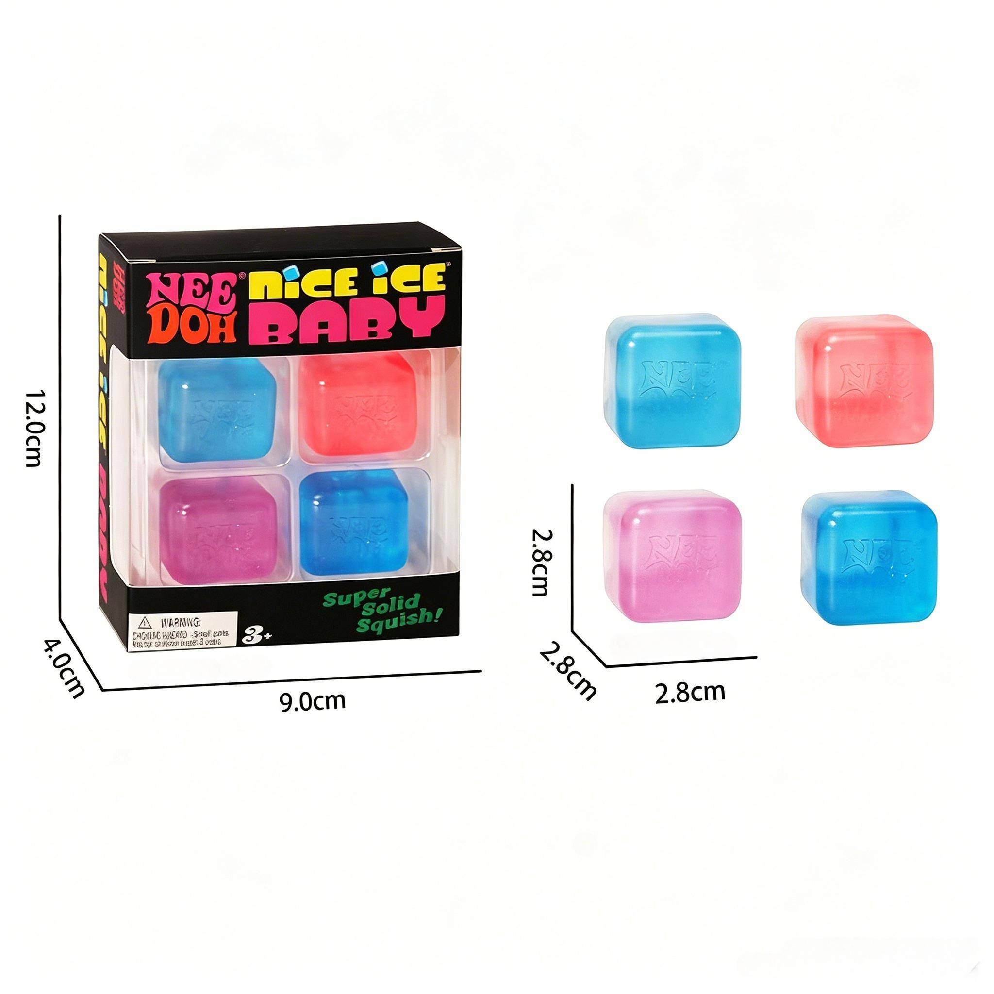 Hett Behövs Fint Is Baby Fidget Kub Set 4-pack Super Solid Klämbar Sensorisk Leksak Giftfri Klämleksaker för ADHD och Autism Gåva oliv