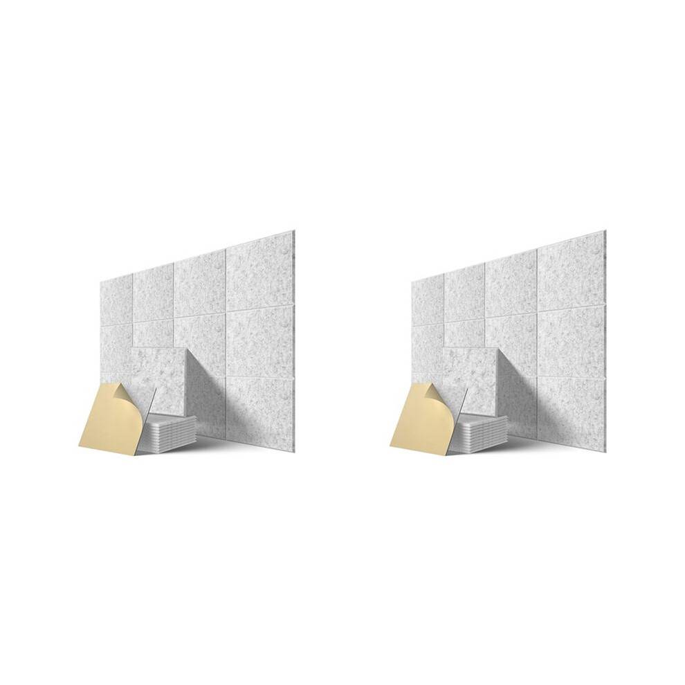 Self-Adhesive Acoustic Panels 24 Pack,12 x 12 x 0.4 Inch Sound Proof Padding,Sound Absorbing Panel for Home ,Grey