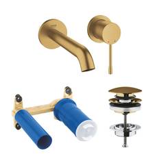 Grohe Essence New armatur i børstet messing inkl. indvendig del og bundventil