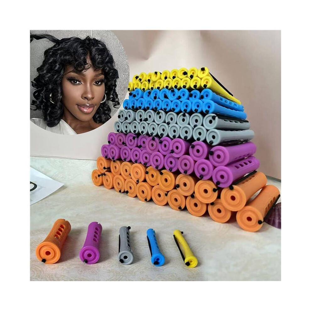 200pcs Perm Rods Set for Natural Hair Plastic Cold Wave Rods Hair Rollers for Long Short Hair Curling Rods Perms Rods