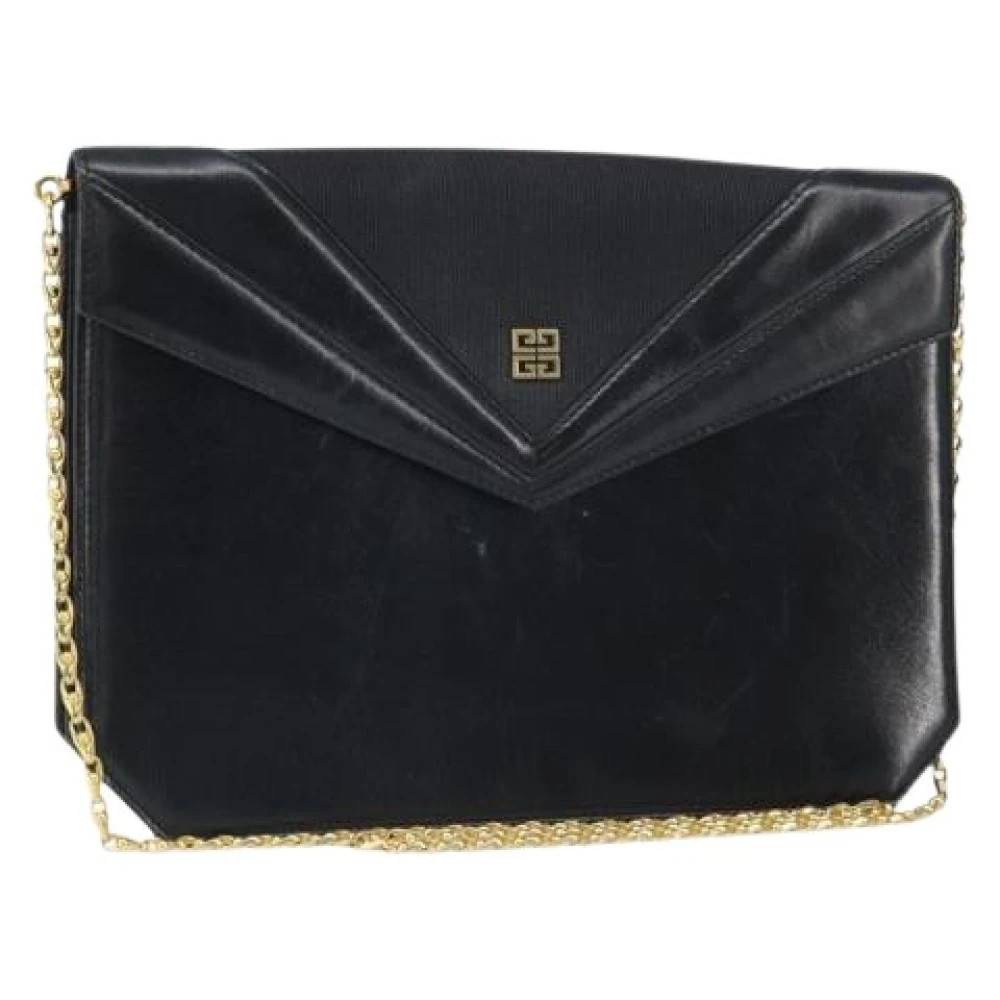 Givenchy Pre-owned Pre-owned Læder Skuldertaske - Vintage - Dame - Sort - ONE SIZE - Uld