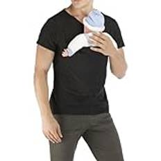 2 st herr bärsele Soothe v-ringad kortärmad känguru t-shirt, Z01-svart pappa skjorta bärsele vår rea 2025, M
