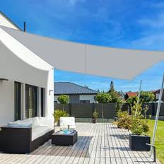 LOVE STORY Sonnensegel 3x4m Wasserdicht Rechteckig Hellgrau Sonnenschutz Windschutz Segel PES Polyester,95% UV-Schutz für Außenbereich, Terrasse, Balkon, Garten