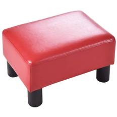 Fotpall pall fotpall fotpall fotstöd fotstöd stoppad pall PU 40 x 30 x 24cm-röd