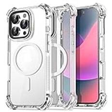 AICase Clear Bounce Case för iPhone 16 Pro Titanium Kompatibel med MagSafe, stötsäkert skydd [icke-gulning] [Militärklass] Mag Safe Magnetic Hard Case för iPhone 16 Pro