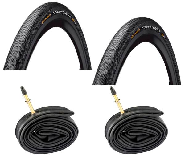 2 Dæk + 2 Slanger Continental Contact Speed 700x28 (28-622) med refleks Racer ventil