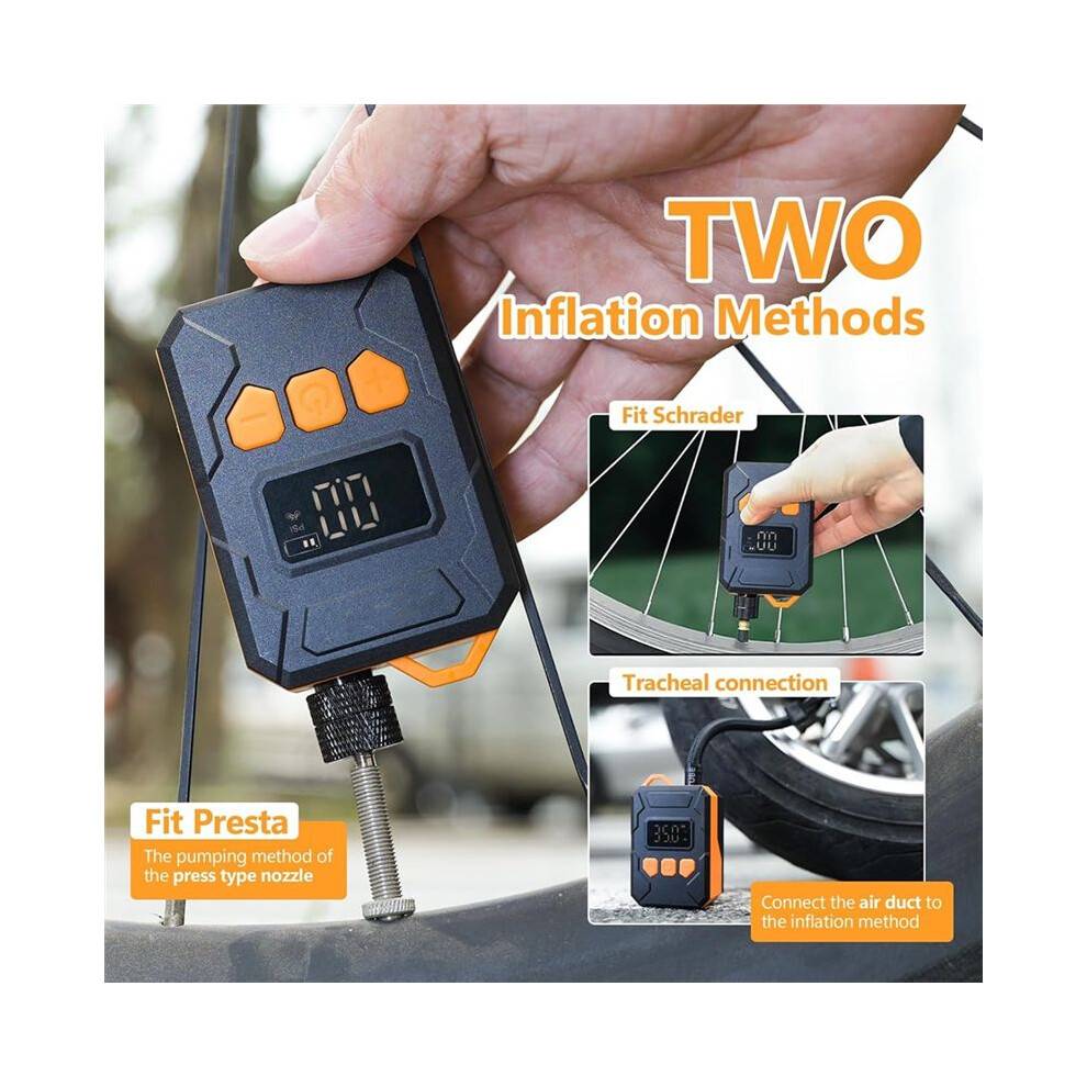 150PSI Bike Pump, Bicycle Tire Inflator with Digital Pressure Gauge, Auto Stop Function Air Pump