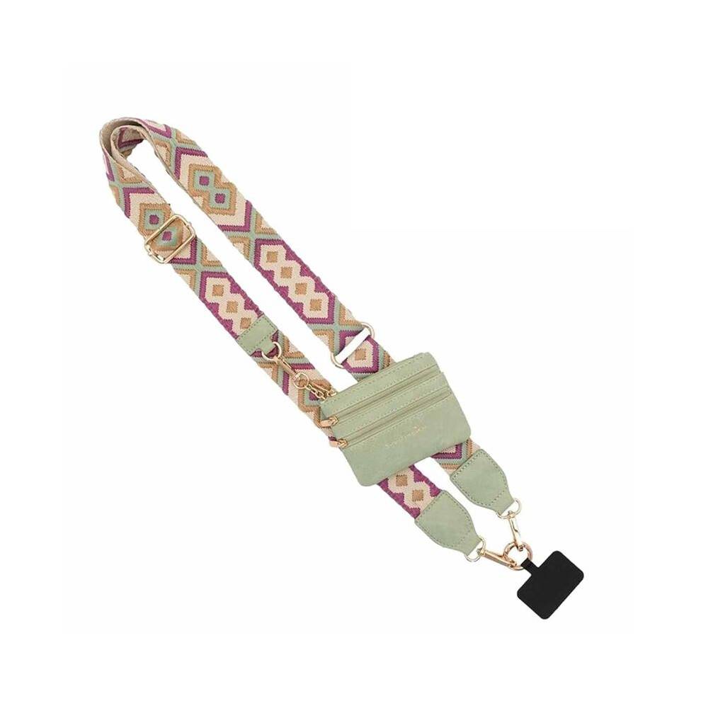 Phone Strap with Zippered Pouch, Clip and Go Strap for Phone with Wallet Crossbody, Phone Strap Crossbody A