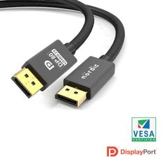 VESA-certificeret 2m nylonflettet DisplayPort 2.1-kabel DP80 UHBR20 80Gbps 16/10/8K60Hz 4K240/165/144Hz DSC1.2a HDR HDCP2.2 FreeSync G-Sync
