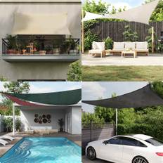 vidaXL solsejl 4x5x5 m 160 g/m² trekantet HDPE gul
