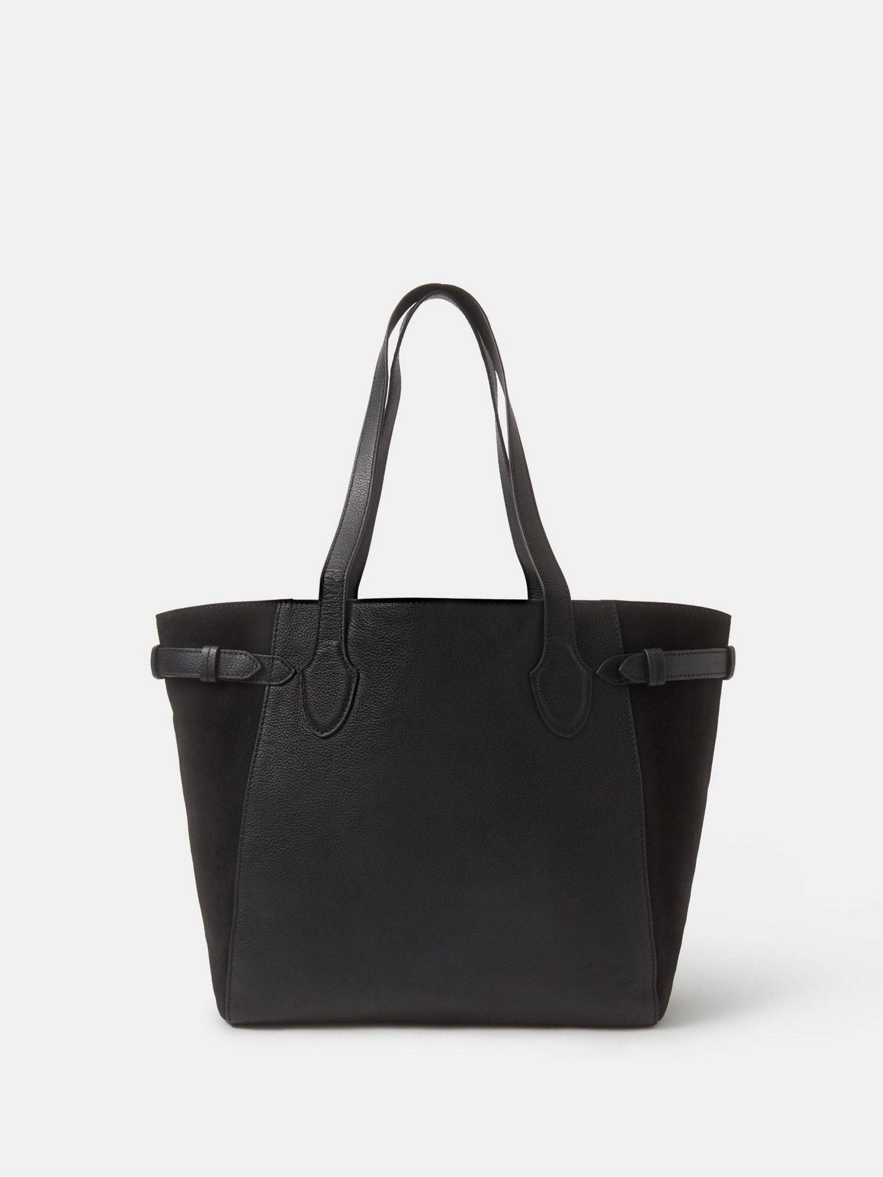 Accessorize Accessorize Black Suede Contrast Shopper Bag