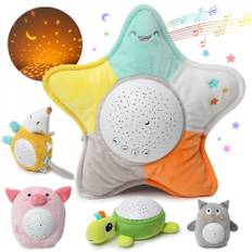 Jying Soft Stuffed Sleep Led Night Lamp Udstoppede Animal Plys Legetøj med musik &stjerner Projektor Light Baby Legetøj til børn Gaver ugle