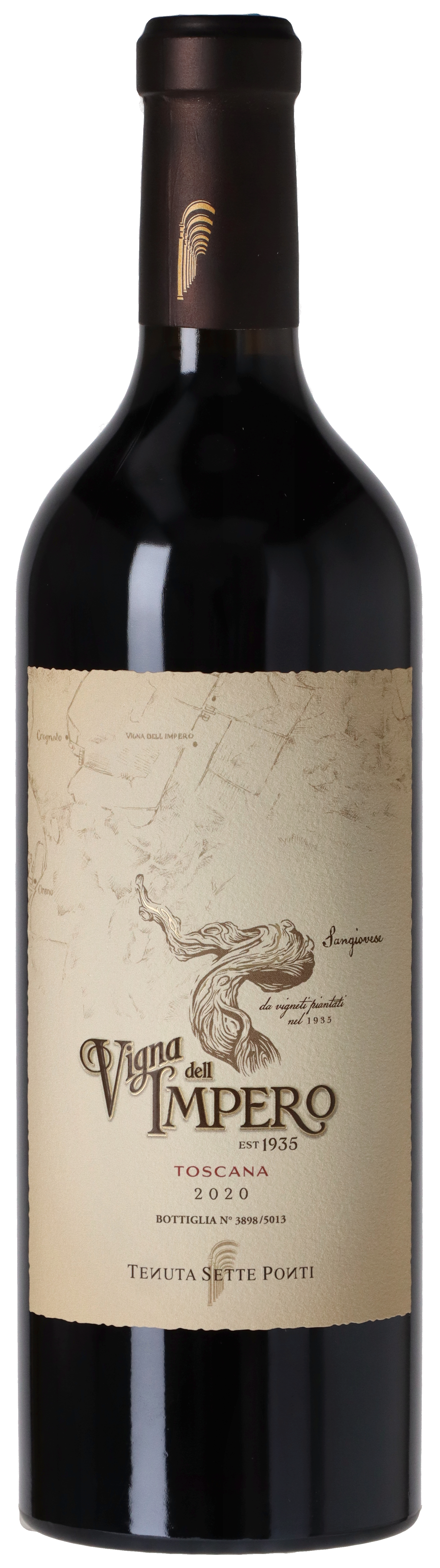Tenuta Sette Ponti Vigna dell Impero 1935 Toscana 2020 i trækasse