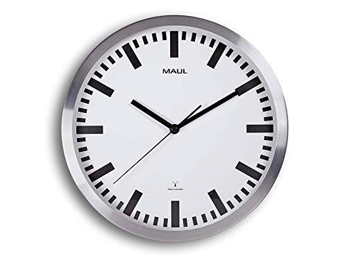 Maul 9063308 Radiostyrd Pilot/Väggklocka, Diameter: 300 mm, Silver