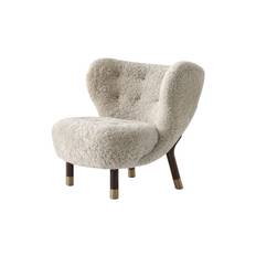 Little Petra VB1 loungestol Limited Edition, Sheepskin Moonlight/oiled walnut