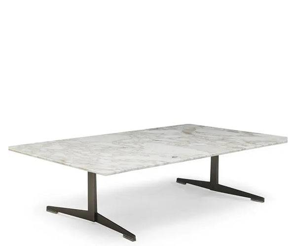 Flexform Fly Sofabord - Hvid Carrara Marmor - 130x80cm. - CHROMED