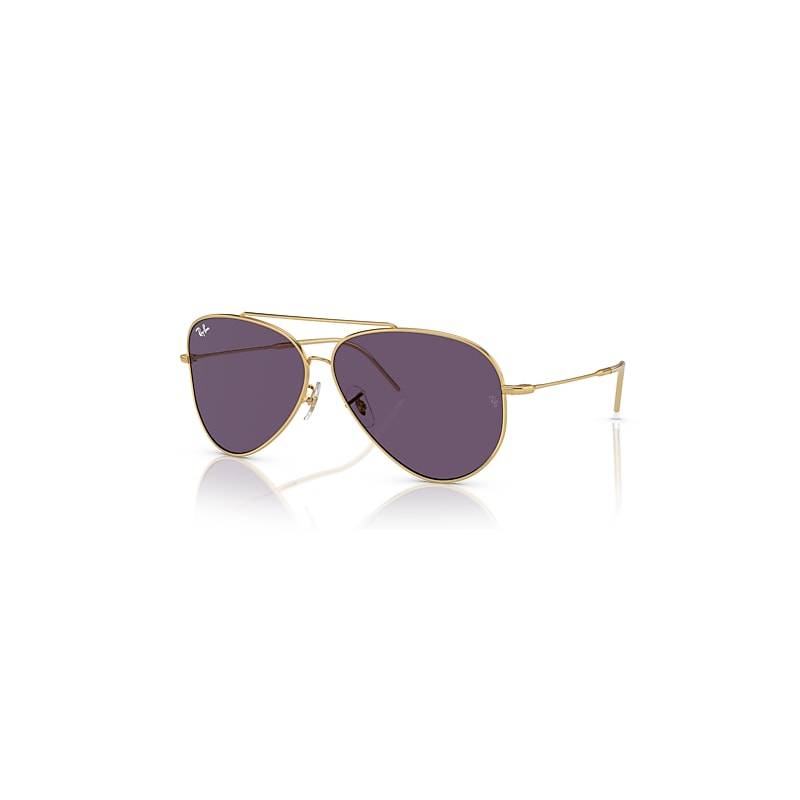 Ray-Ban AVIATOR REVERSE Solglasögon Arista guld Montura Violett Lentes 62-11