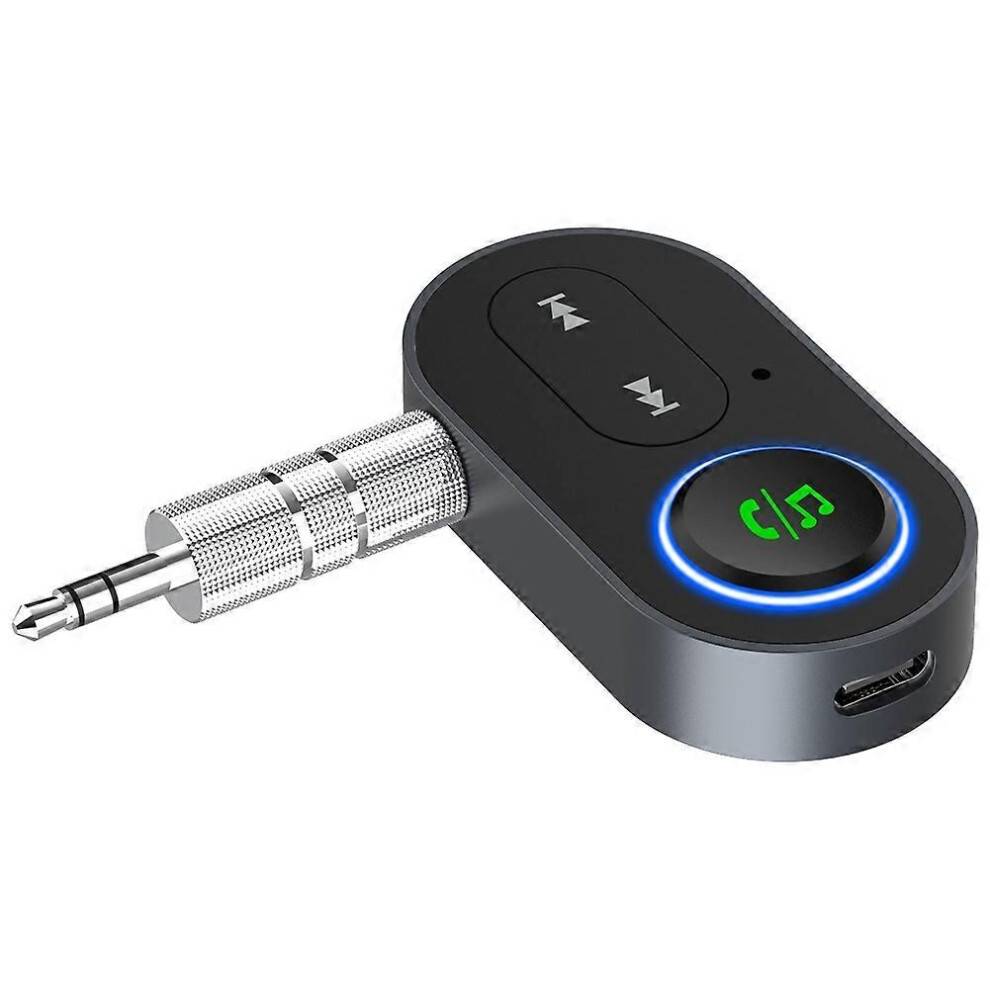 Kompatibel med BR10 Bluetooth 5.0-adapter til bil, 3,5 mm Aux-lyd, musik, trådløs modtager, håndfri opkaldsadapter