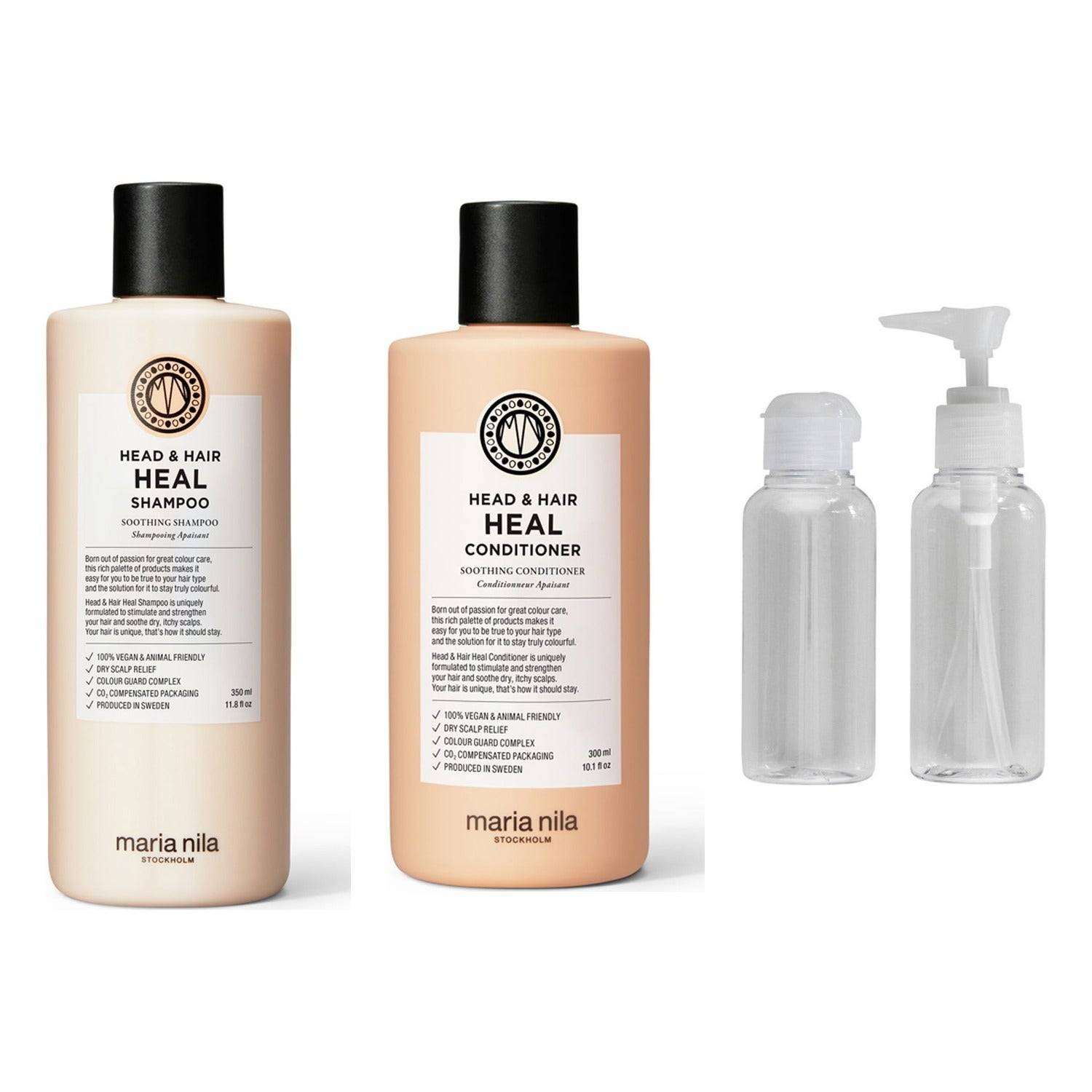 Maria Nila Head & Hair Heal Kit Shampoo 350 ml, Conditioner 300 ml & Travel Bottle