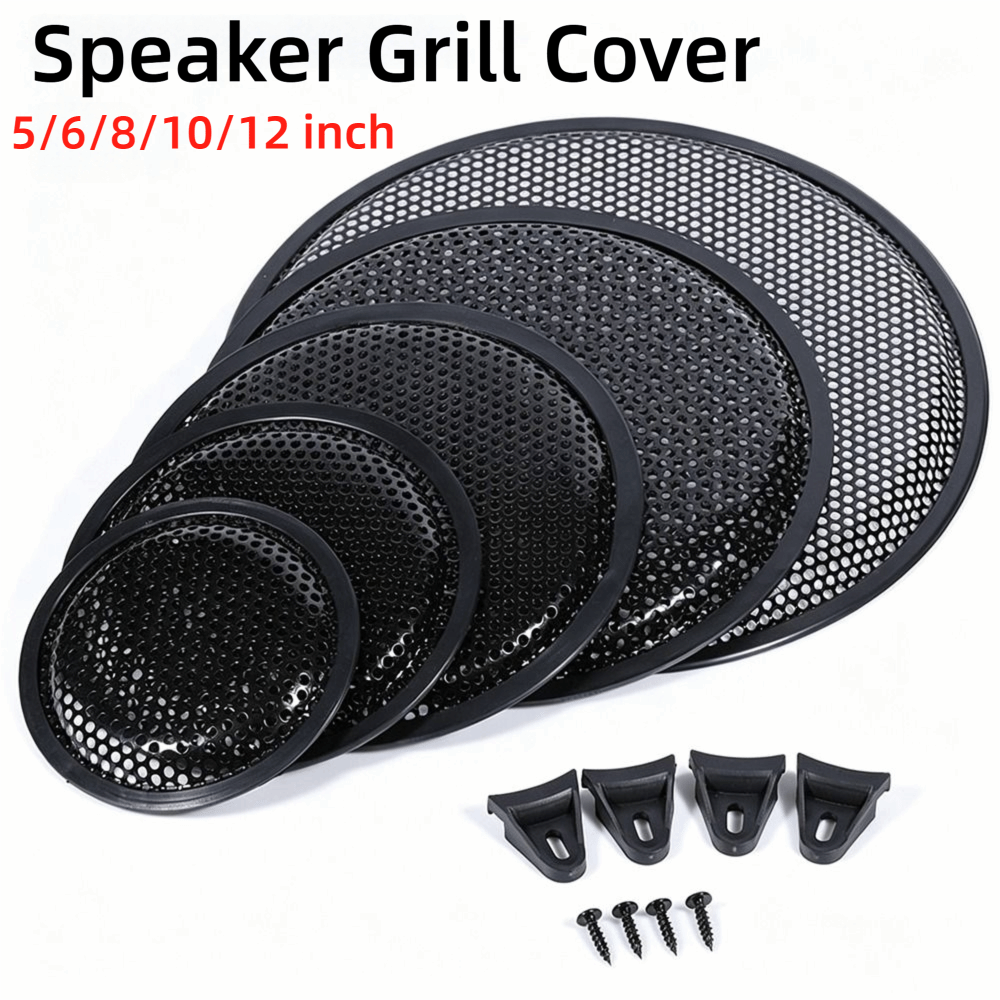 5-12inch Black Metal Mesh Speaker Grills Covers Subwoofer Grill Protective Case with Mounting Screws for Home Audio Car Speaker