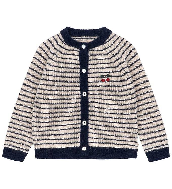 Konges Sløjd Cardigan - Uld - Barli - Navy Stripe - Konges Sløjd - 1 år (80) - Cardigan