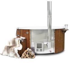 Vedeldad badtunna Wellness grand deluxe Termoträpanel Grå pärlemor