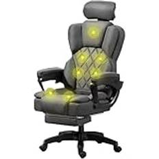 Executive Computer Desk Chair, 7-Point Massage Ergonomic Swivel Task Chair, Massage Office Chair With Footrest And Lumbar, Perfect For Office Comfort,D