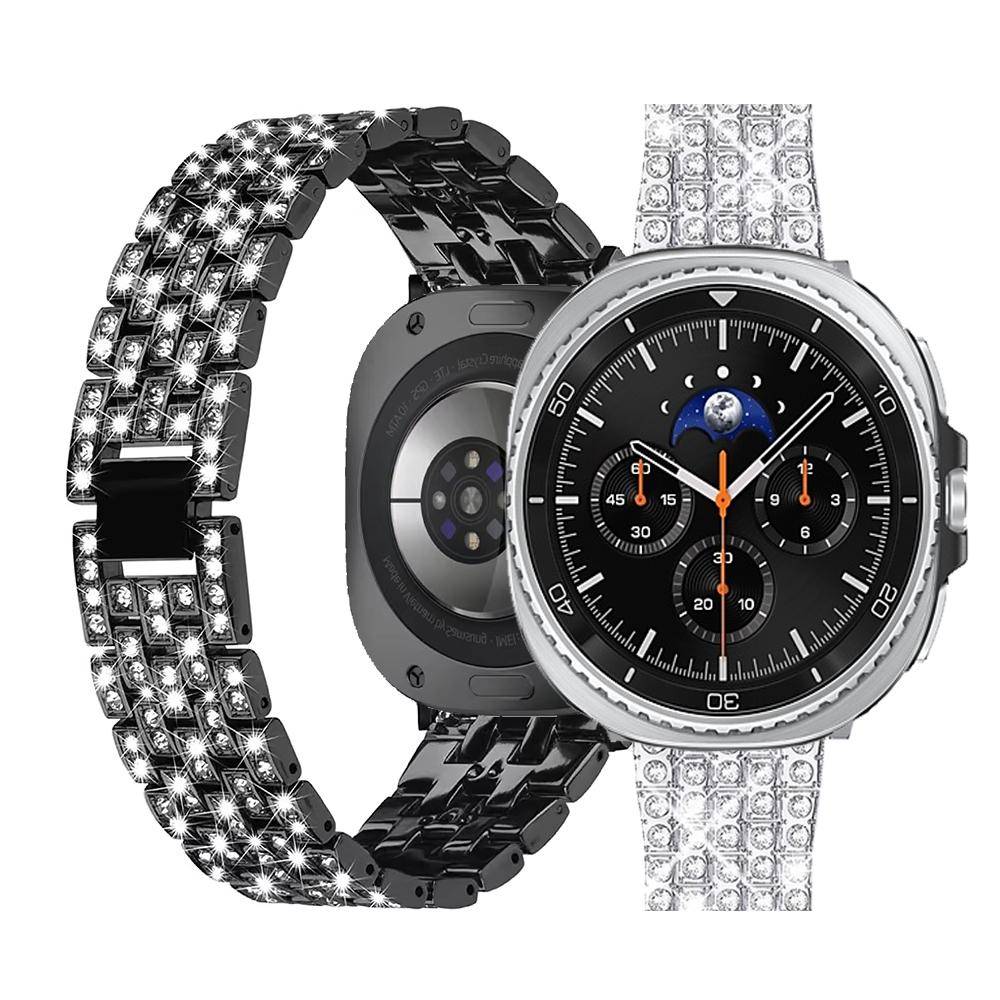 Diamantarmband för Samsung Galaxy Watch 8 rem 40mm 44mm Robust armband i rostfritt stål correa galaxy watch 8 classic 46mm band silver