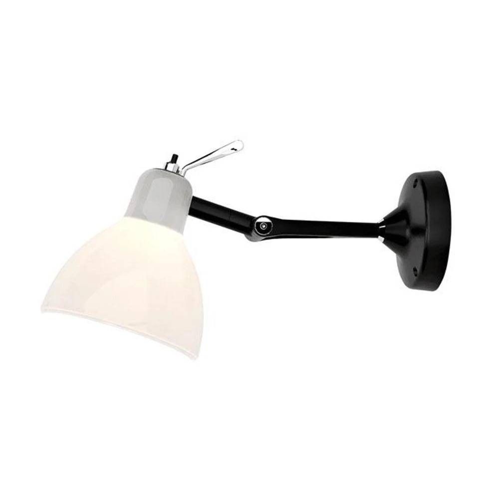 LUXY H0 - Væg/Loftslampe - Sort - Mat Hvid Glas - Rotaliana