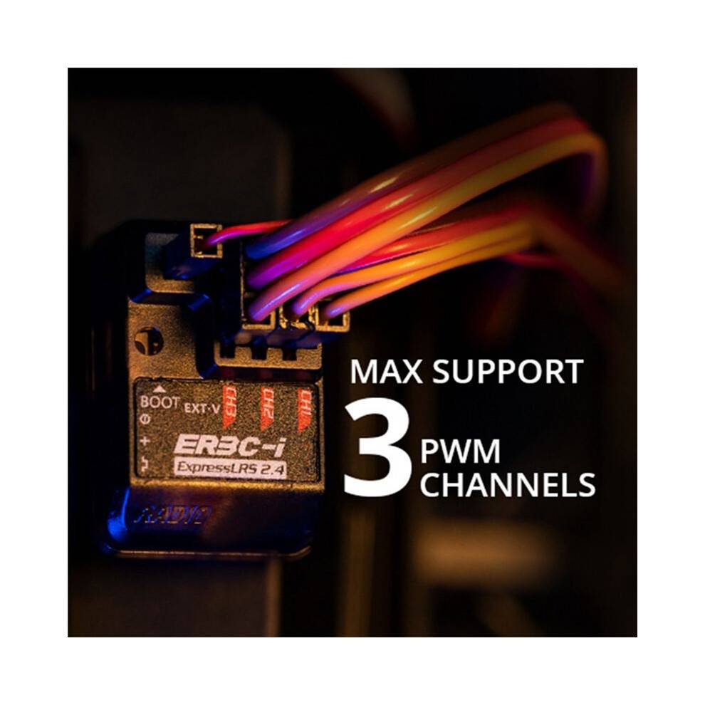 For Radiomaster ER5Ci 5CH RX Receiver 2.4GHz ELRS PWM Receiver Built in Antenna for RC FPV Car Boat Truck