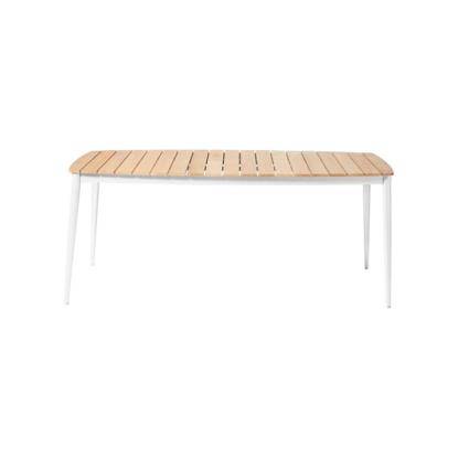 Cinas Rio havebord, hvid, teak, 90 x 180 cm