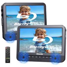 GOnavidio Blu Ray DVD Player Auto 2 Bildschirme 10,5" Mit 5 Stunden Akku HDMI-Ausgang, tragbarer Bluray DVD Player Auto Fernseher, Surround-Sound Effekt Mit AV IN- und AV Out-Funktion