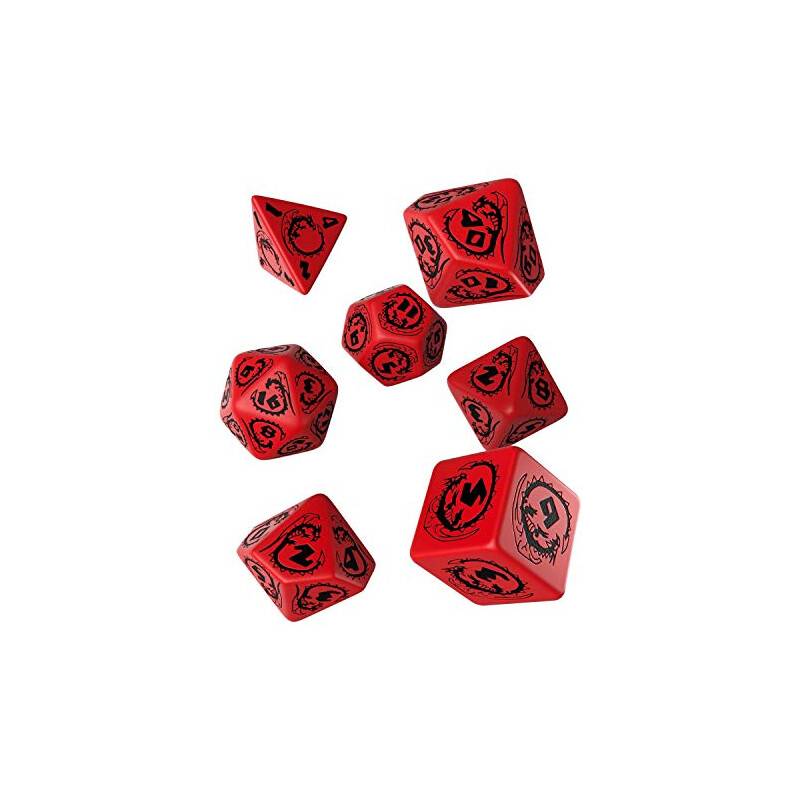 Dragons Red & black Dice Set (7)