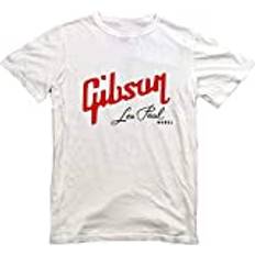 Gibson Les Paul White T-Shirt Mens Round Neck Short Sleeves Bottoming T-Shirt White M