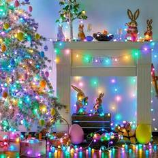 [1 set flerfärgade globljusslingor] 1 set LED-frostade globljusslingor, flerfärgade batteridrivna ljusslingor för inomhus/utomhus, fest, stämningsdeko - Multifärgad (1,5 m)