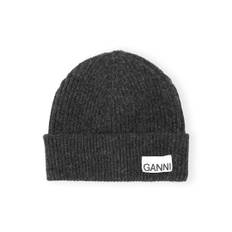 GANNI A5118 Light Structured Rib Knit Beanie hue - phantom - Onesize / grå