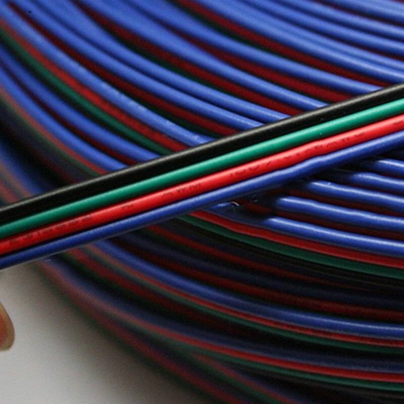 Plastförlängningskabel sladd 197 " tillbehörsdelar för 3528 5050 led strip light 4- pin rgb pvc