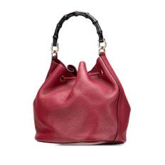 Gucci Vintage Bamboo Stl. - Handväskor Från Magasin - Red (L 27cm x W 27.50cm x D 20cm)