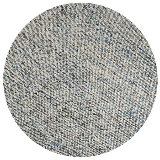 Rundt Tæppe Uld Oxford Elfenben Blå 200 x 290.