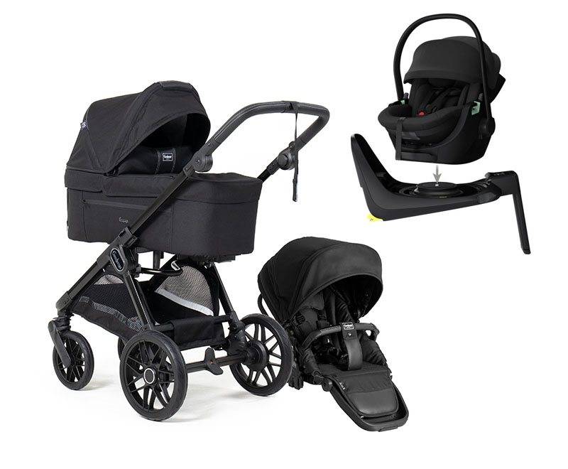 Emmaljunga Sento Pro duovagn Ergo+ 2027 + Thule Maple babyskydd + Bas