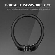 Bicycle Lock Anti-theft 4Digit Password Mountain Road Bike Safety Lock Portable Chain Number Lock Motorcycle Combination Padlock blå