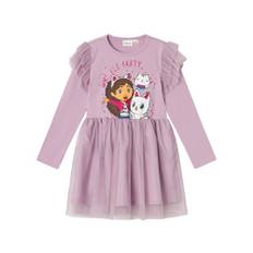 Name It kjole lavender mist med Gabbys Dukkehus print