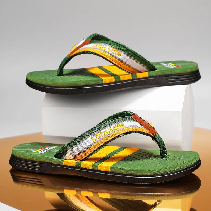 Mode Herrtofflor Utomhus Inomhus Tofflor Slides Trendiga Herrstrandssandaler Herr Halkfria Hemtofflor Tofflor 39-45 cm grön