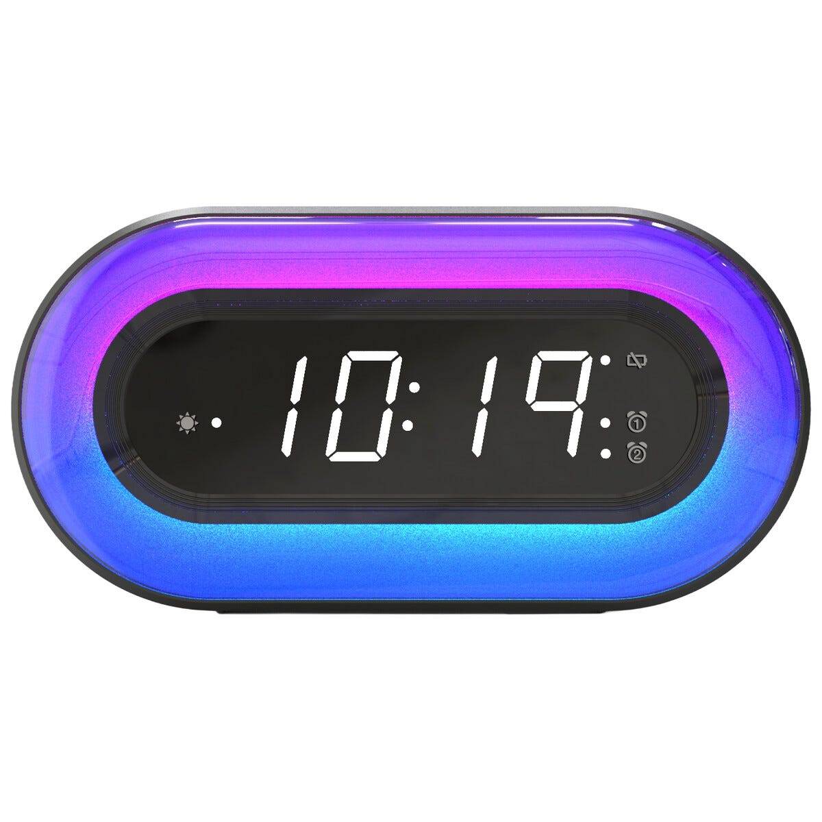 Clas Ohlson Digital väckarklocka med RGB och snooze-funktion, Svart