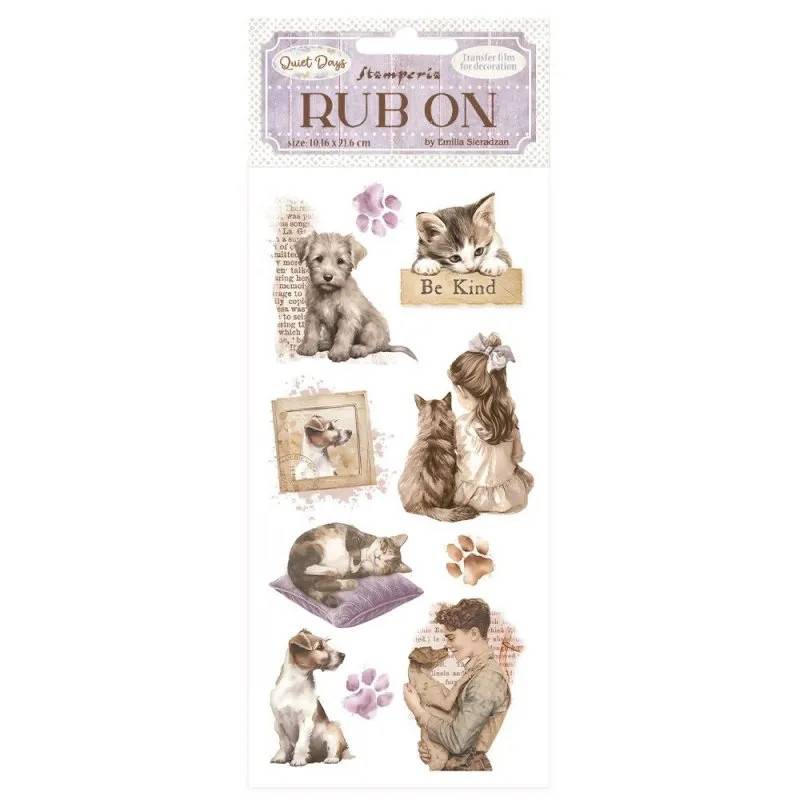 Stamperia Rub-Ons 10,16x21,6cm - Quiet Days Dogs and Cats