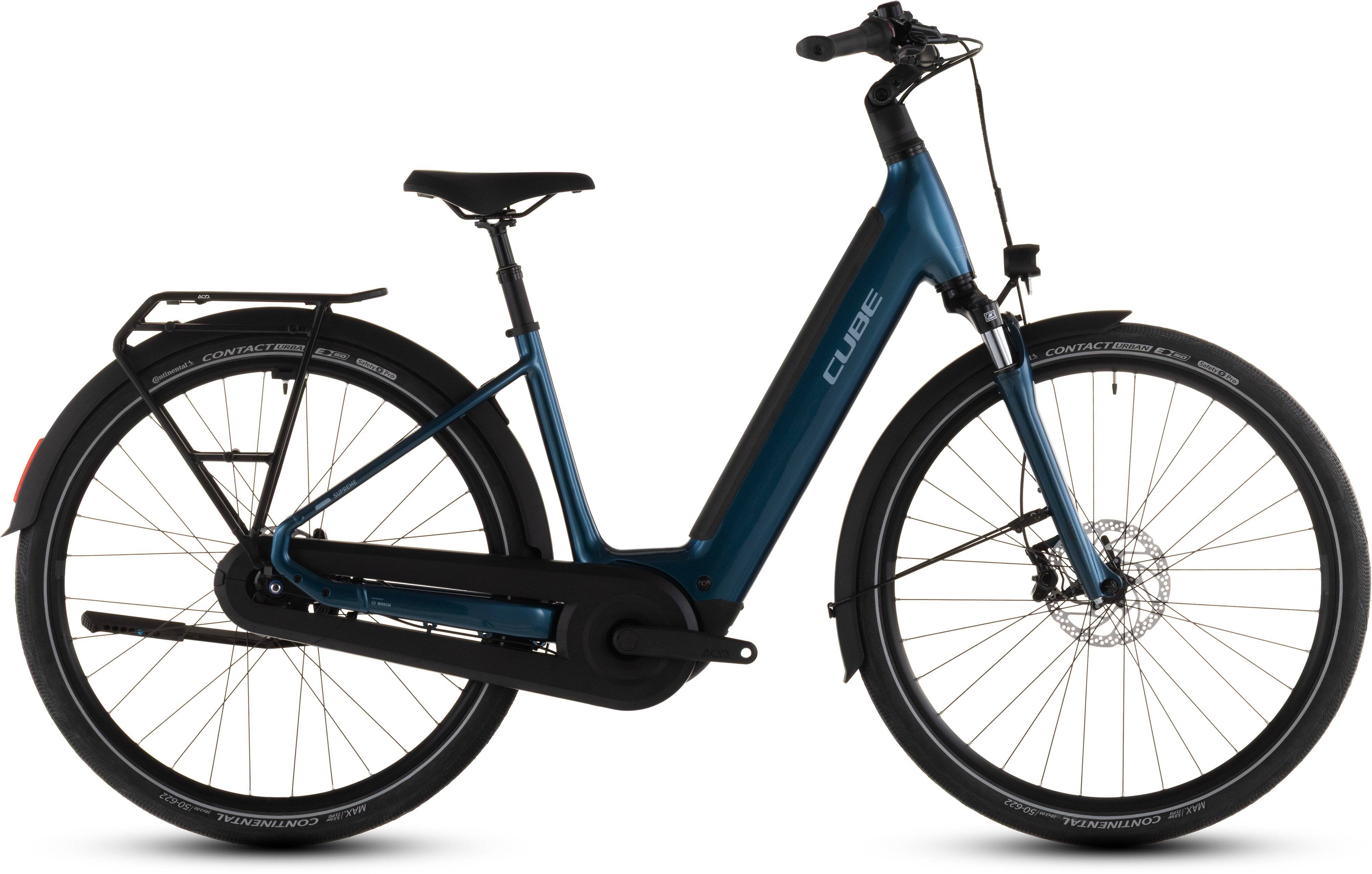 Cube Supreme Rt Hybrid Comfort Ex 600 Wh (Fodbremse) - Nautica´n´Prism - 50 Cm Elcykel Dame - Blå
