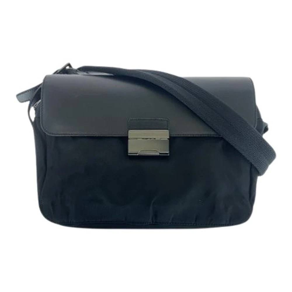 Prada Vintage - Pre-owned Nylon Leather Tessuto Shoulder Bag Vintage - Dam - ONE Size - Nylon