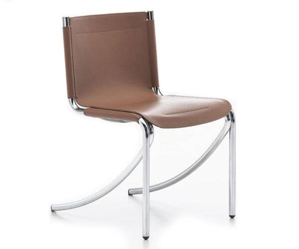 Acerbis Design Jot Spisestol - Krom - Natural Saddle Hide Col.26