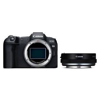 Canon EOS R8 kamerahus + EF-EOS R objektivadapter (med kontrolring)